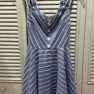City Studio Blue and White Striped Mini Dress